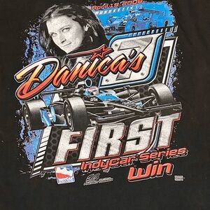 Danica Patrick Indy Car Series Racing Tee 2008 Graphic First Win Commemorative